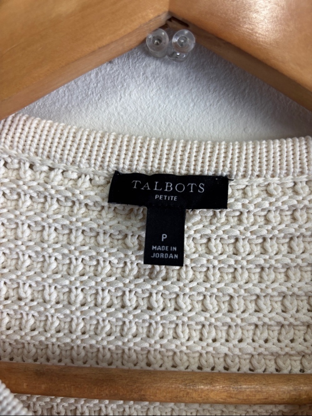 Talbots Cream Knit Button-Front Cardigan Jacket - Picture 3 of 10
